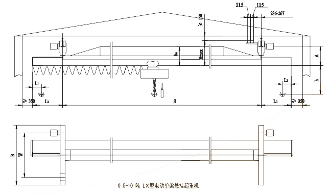 LDA電動(dòng)單梁起重機(jī)結(jié)構(gòu)圖